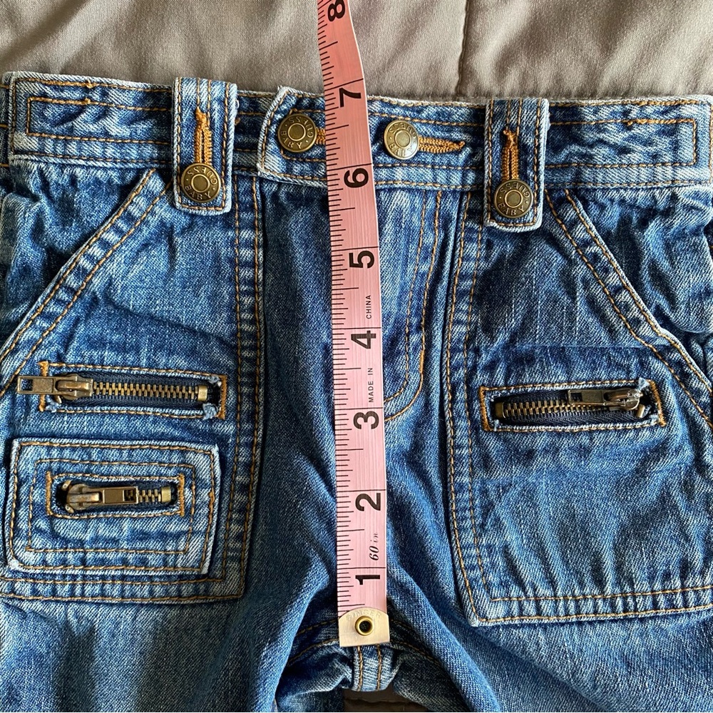 VTG Guess Baby Boy 6/9 Mo Denim Blue Jeans Zipper Pockets Snap Y2K 100% Cotton - Picture 15 of 16